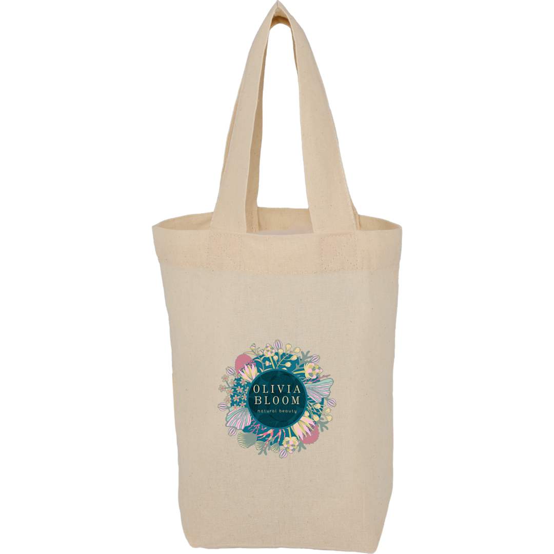 Front View of Natural Organic 4oz Cotton Mini Tote