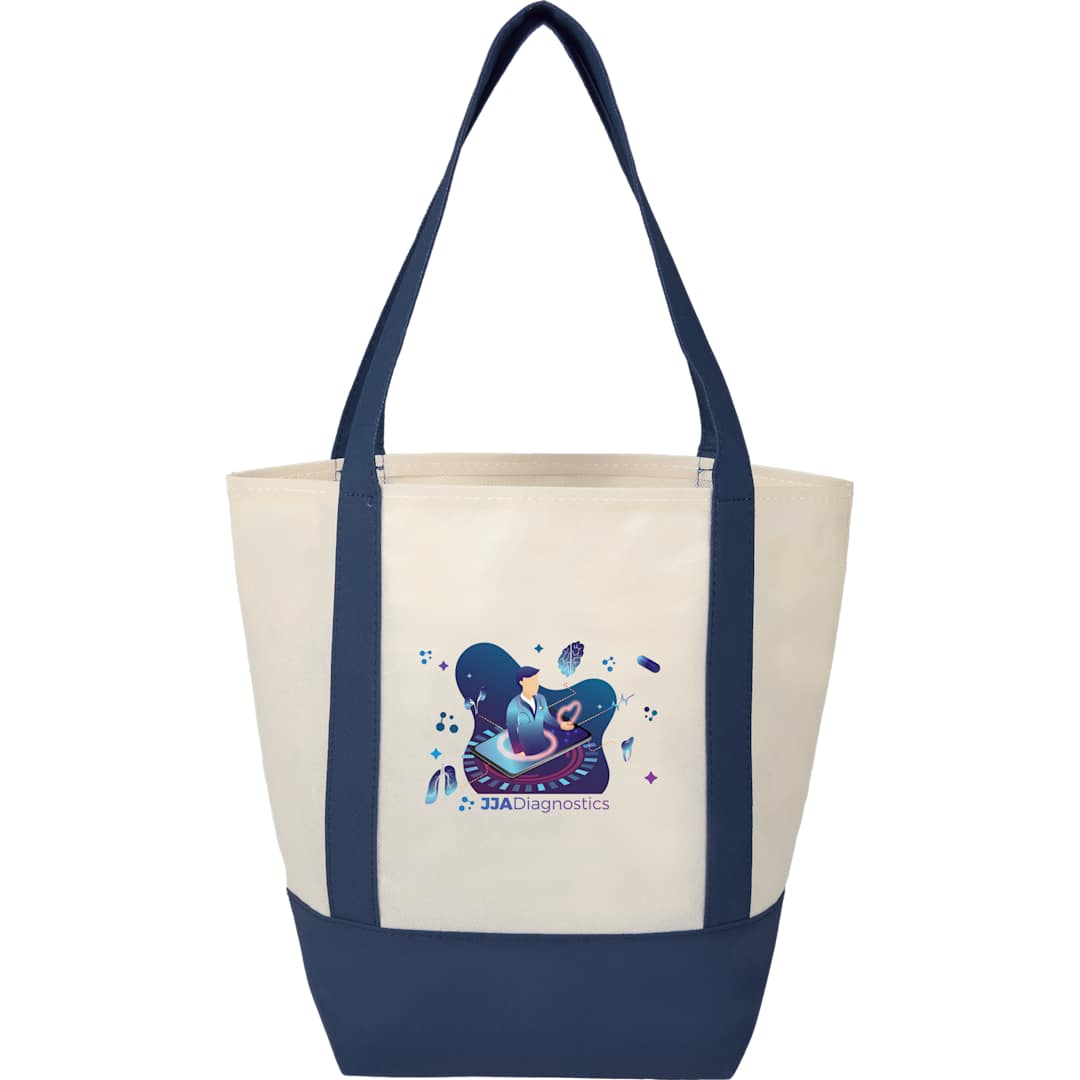 Front View of Blue Mini Non Woven LighthouseTote