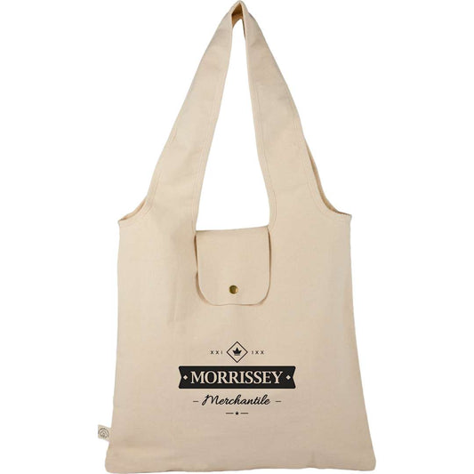 Front View of Natural Packable 8oz Organic Cotton Tote
