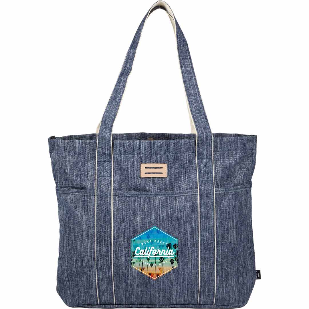 Front View of Blue The Goods Navy Heather Carry All Tote
