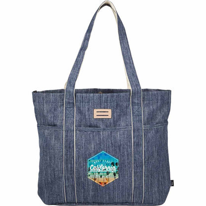 Front View of Blue The Goods Navy Heather Carry All Tote