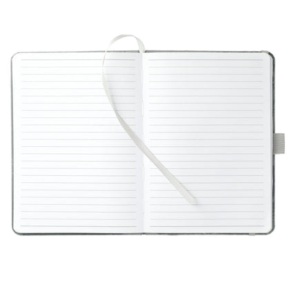 Front View of Black FSC® Mix 5" x 7" RPET Bound Notebook