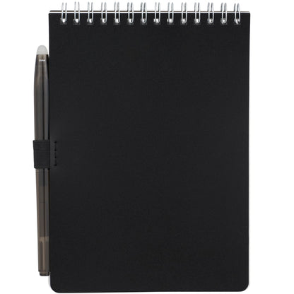 Front View of Black 5” x 7” Mineral Stone Field Reporter Notebook w/Pe