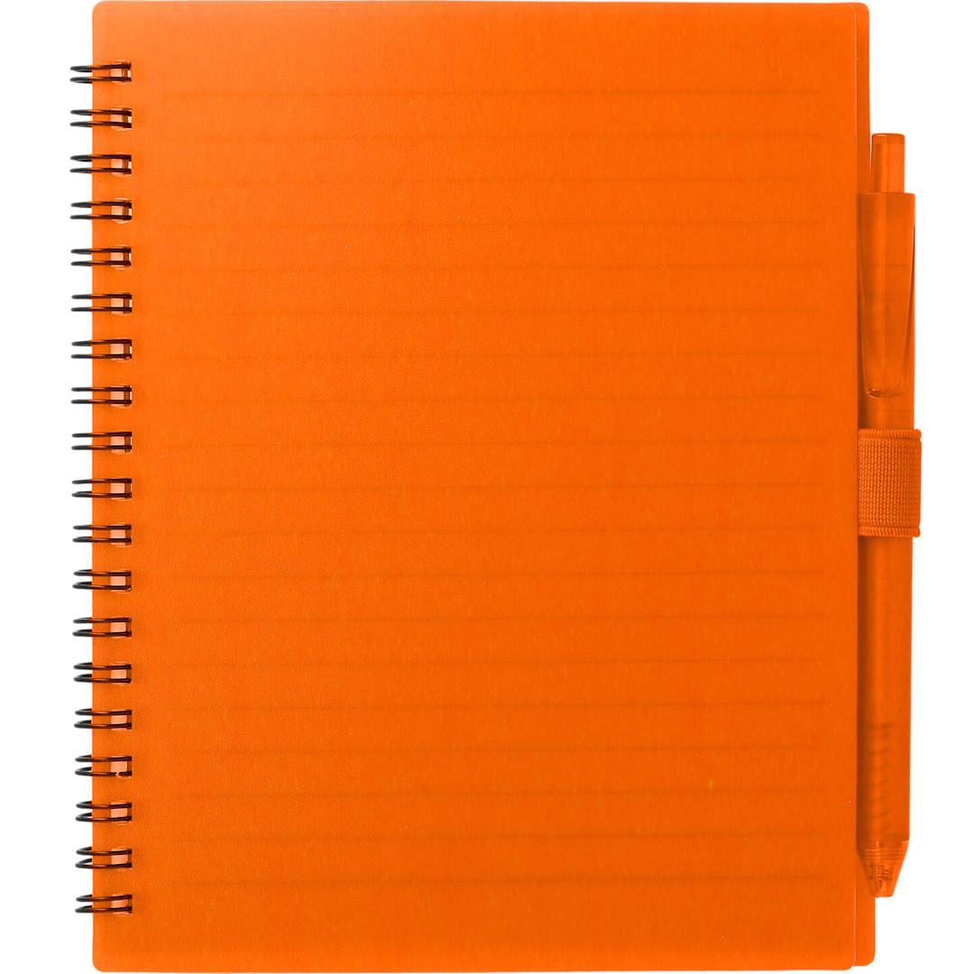 FSC® Recycled 5.5” x 7” Spiral Notebook w/ RPET Pe
