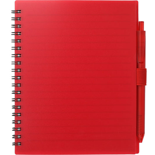 FSC® Recycled 5.5” x 7” Spiral Notebook w/ RPET Pe