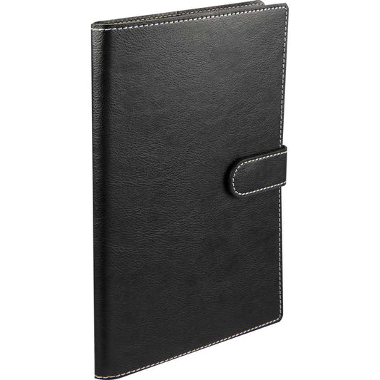 Front View of Black 5.5" x 8.5" Recycled Refillable Journal
