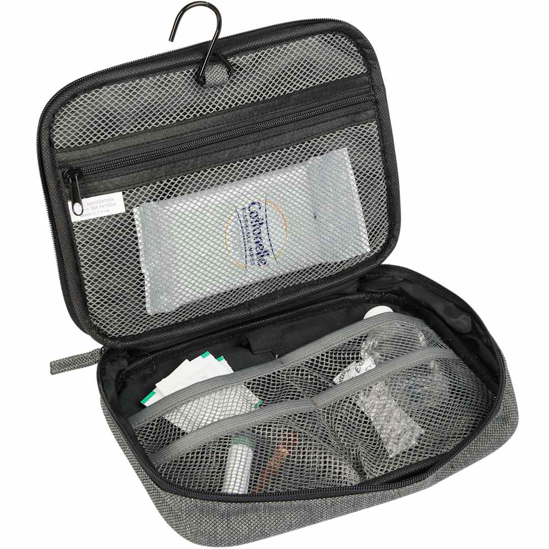 Front View of Gray Vila Recycled Travel Organizer
