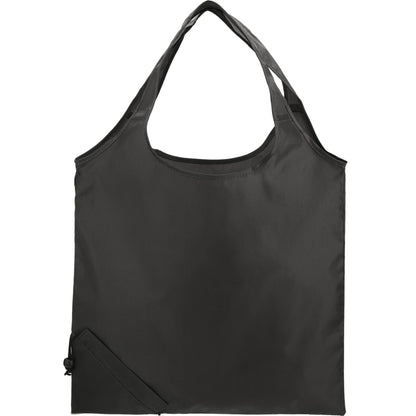 Front View of Black Bungalow RPET Foldable Shopper Tote