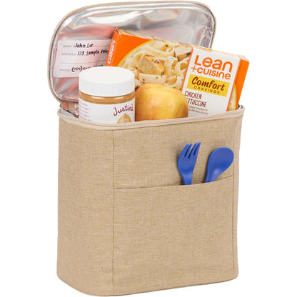 Front View of Gray Double Lined 9 Can Cooler