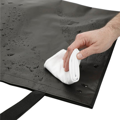 Front View of Black Double Laminated Wipeable Jumbo Tote