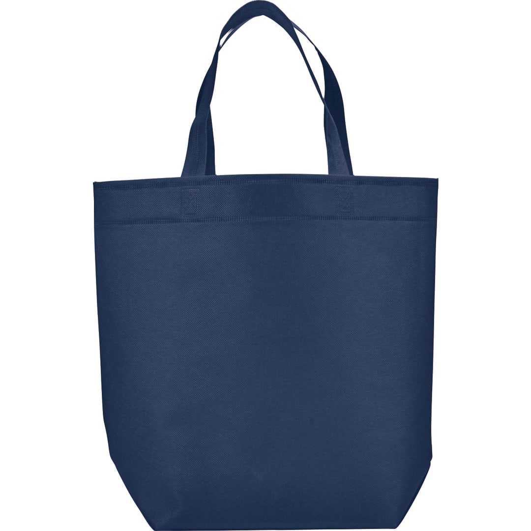 Front View of Black Challenger Non-Woven Shopper Tote