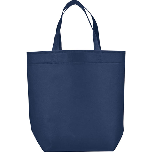 Front View of Black Challenger Non-Woven Shopper Tote