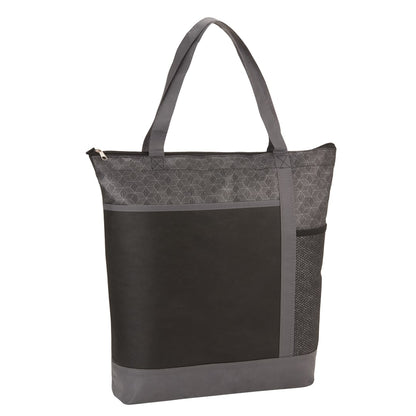 Chrome Non-Woven Zipper Convention Tote