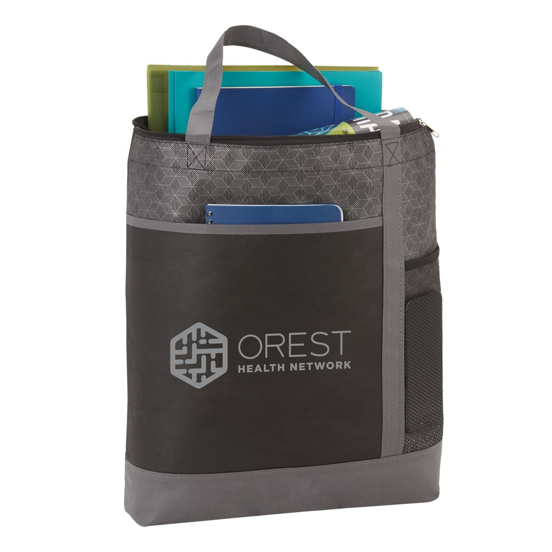 Chrome Non-Woven Zipper Convention Tote