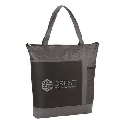 Chrome Non-Woven Zipper Convention Tote