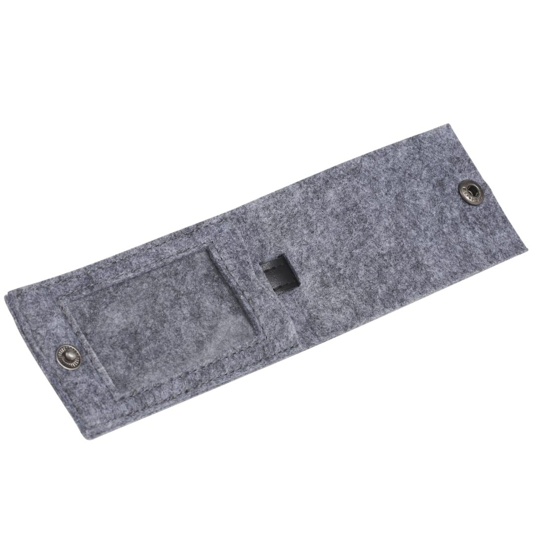 Gray THE GOODS™ Recycled Felt Luggage Tag