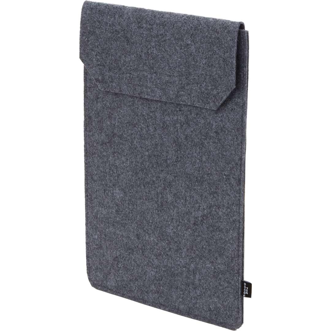 Front View of Gray The Goods Recycled Felt Business Sleeve