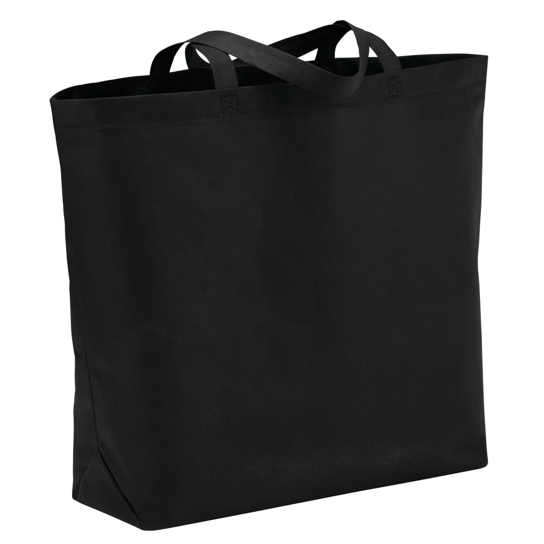 Front View of Black Challenger Jumbo Shopper Tote