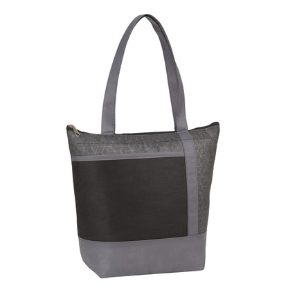 Front View of Black Chrome Non-Woven 9 Can Lunch Cooler