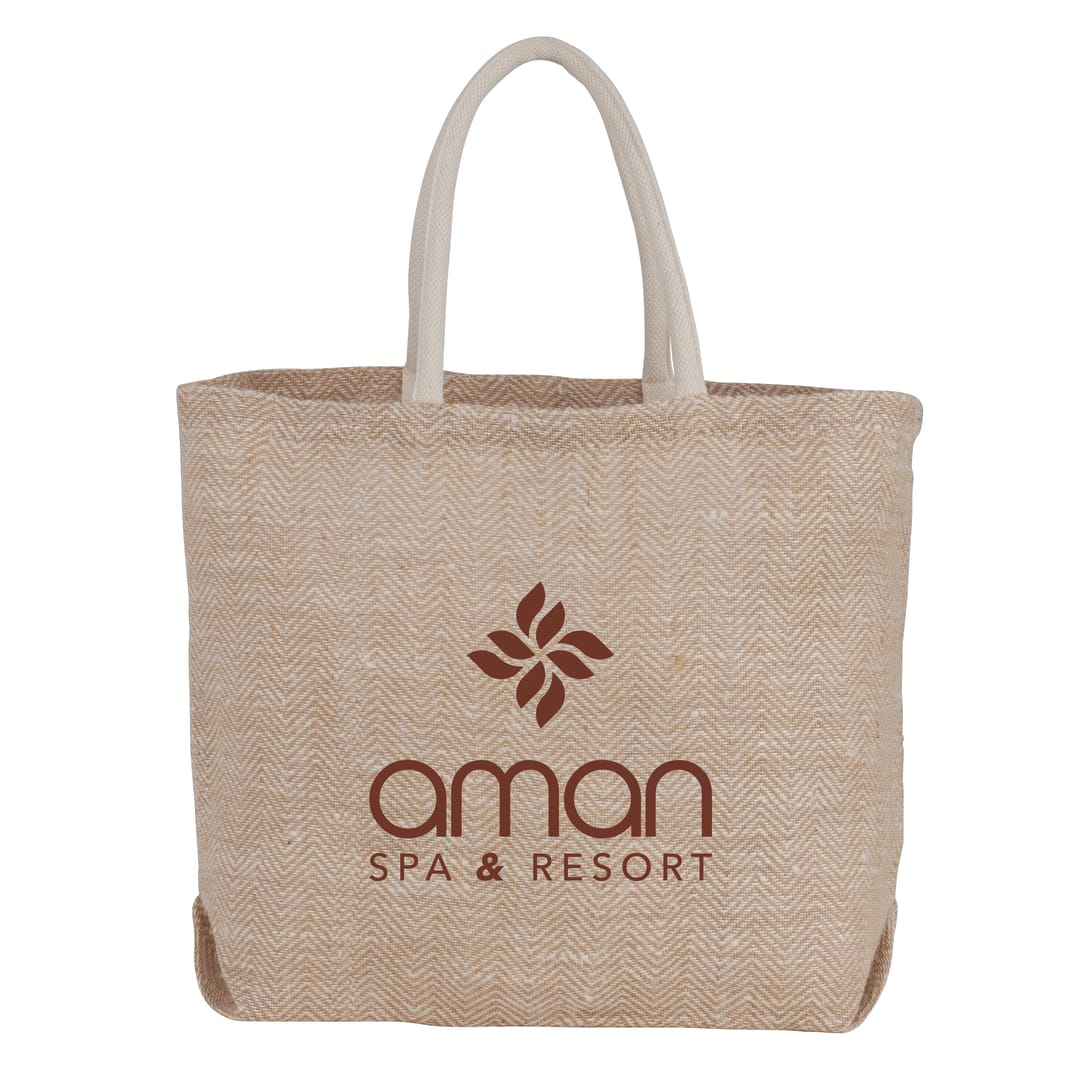 Herringbone Jute Tote