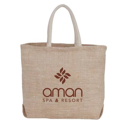 Herringbone Jute Tote