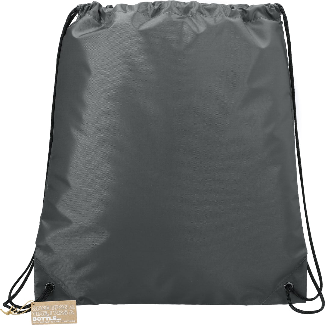 Front View of Black Oriole RPET Drawstring Bag