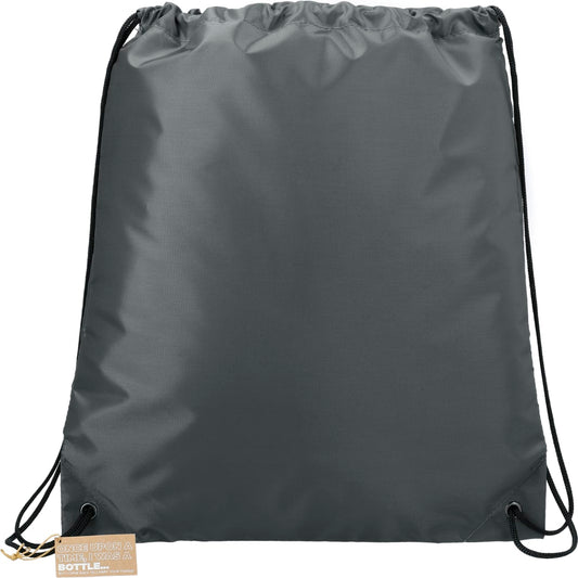 Front View of Black Oriole RPET Drawstring Bag