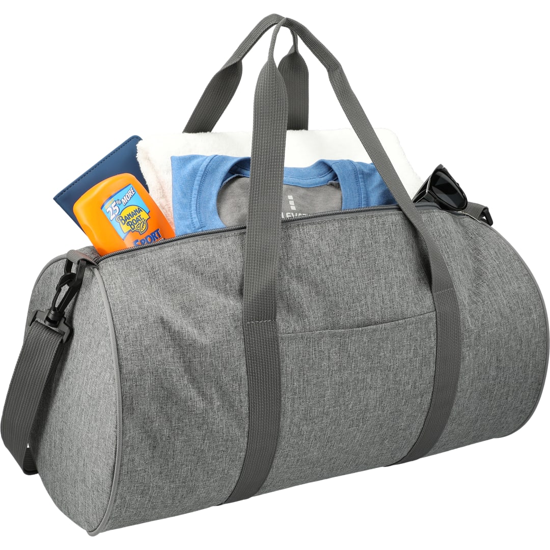 Front View of Gray Tahoe 18" Graphite Barrel Duffel