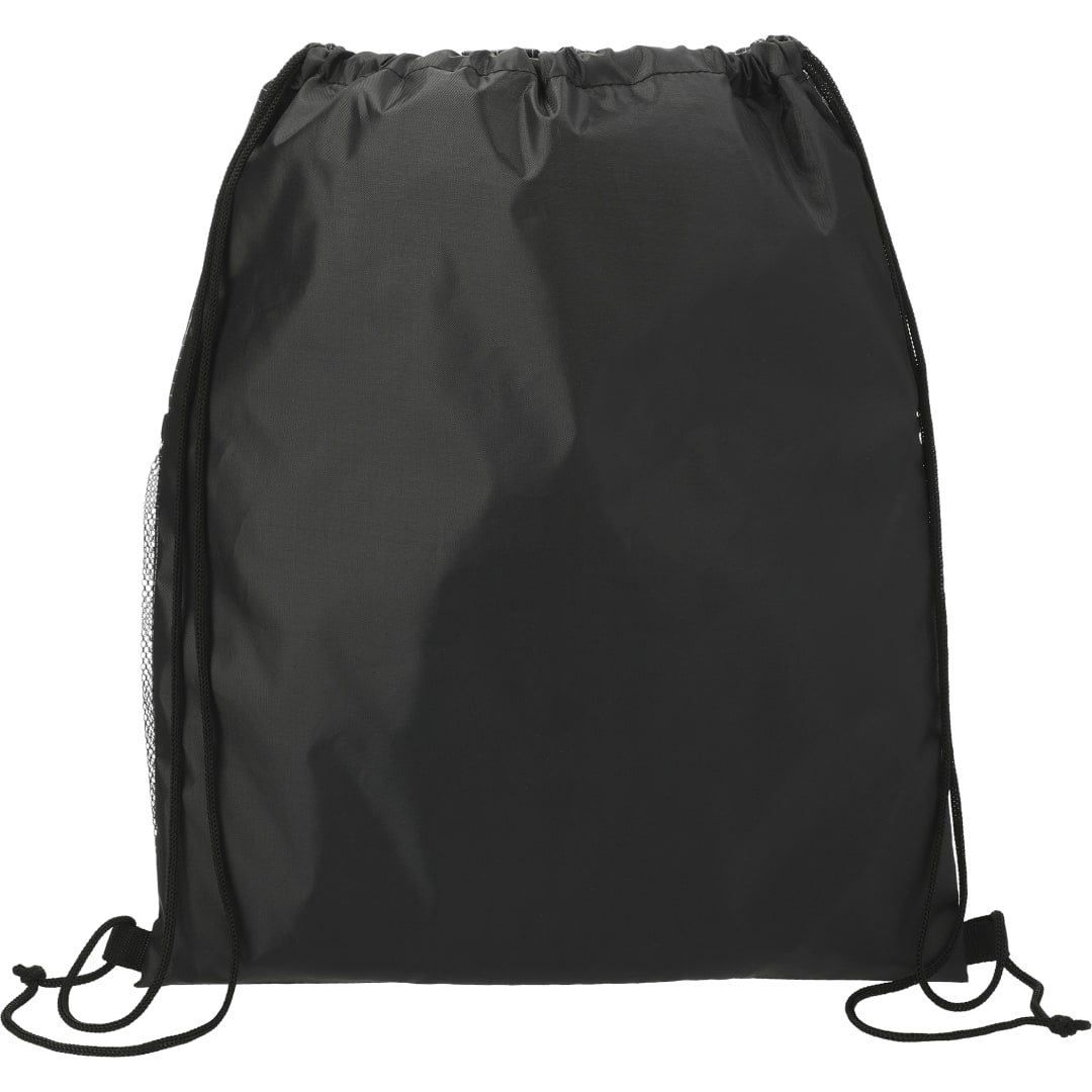 Front View of Black Grid Drawstring