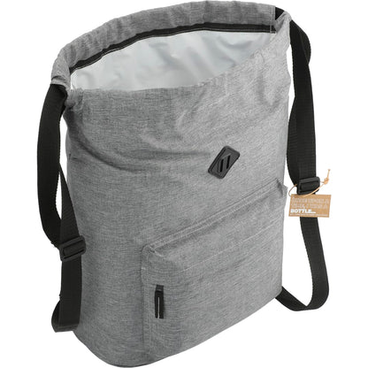 Front View of Gray Essentials Recycled Insulated Drawstring