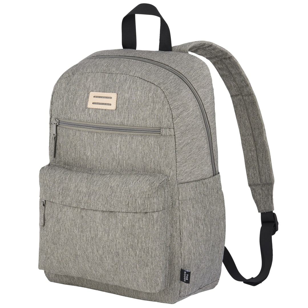 Front View of Gray THE GOODS™ Recycled 15" Laptop Backpack