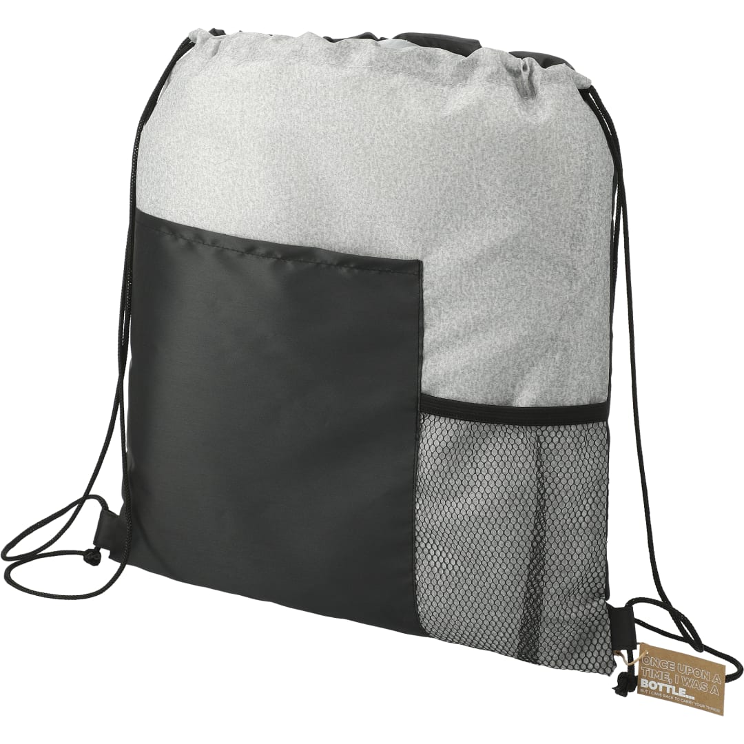 Front View of Gray Cycle RPET Drawstring Bag
