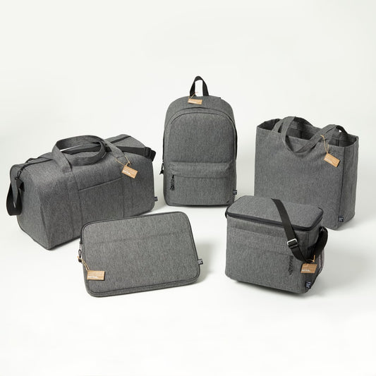 Front View of Gray Vila Recycled Executive Duffel