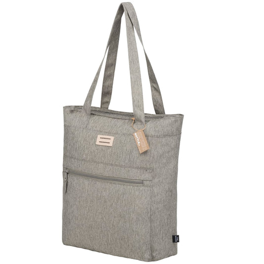 Front View of Gray THE GOODS™ Recycled Work Anywhere Tote