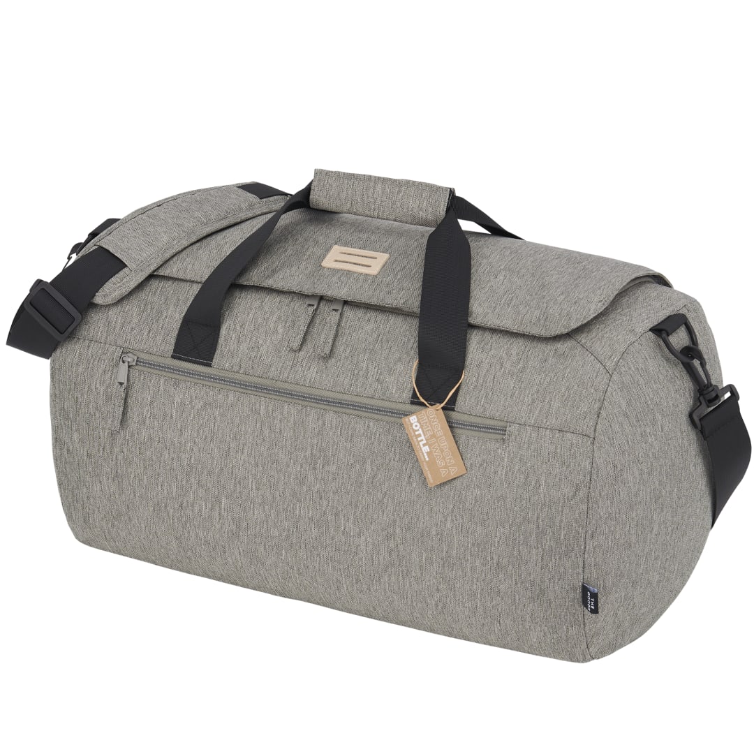 Front View of Gray THE GOODS™ Recycled Roll Duffel