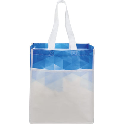 Front View of Blue Gradient Laminated Grocery Tote