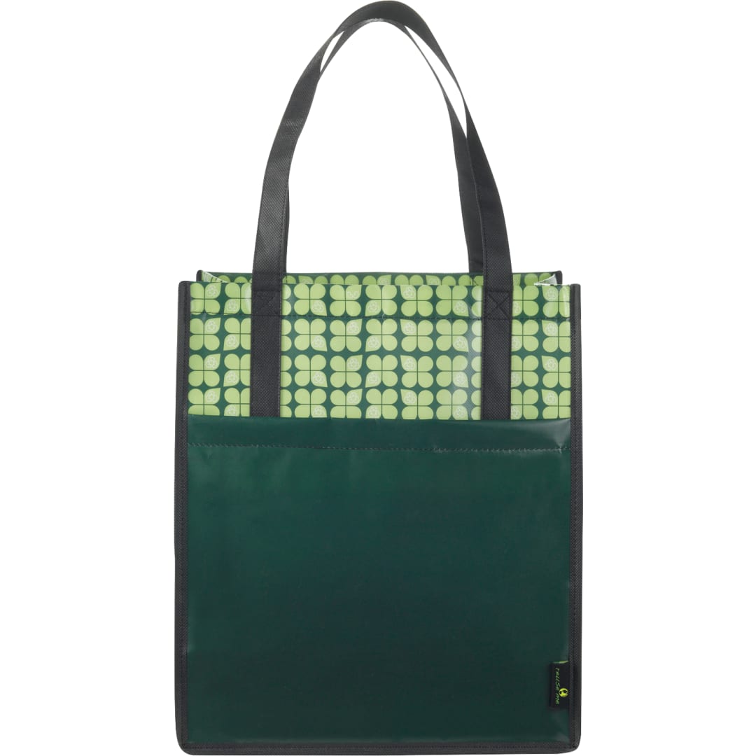 Front View of Black Big Grocery Laminated Non-Woven Tote