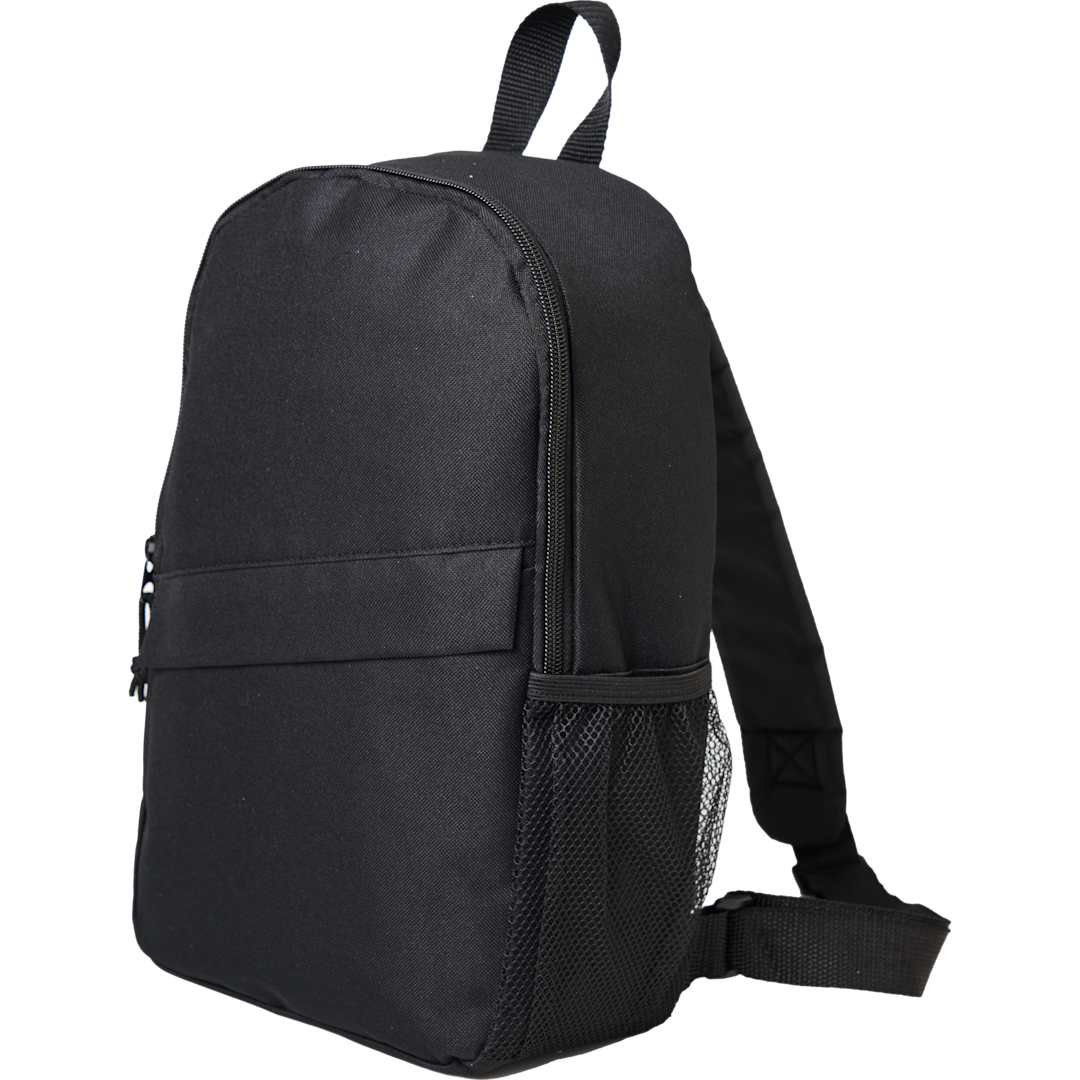 Front View of Black Barton Recycled Sling Backpack