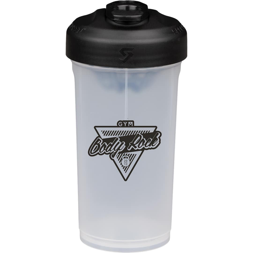 Front View of Black Sports Shaker 24 oz