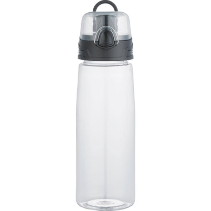 Front View of Clear Capri 25oz Tritan Sports Bottle