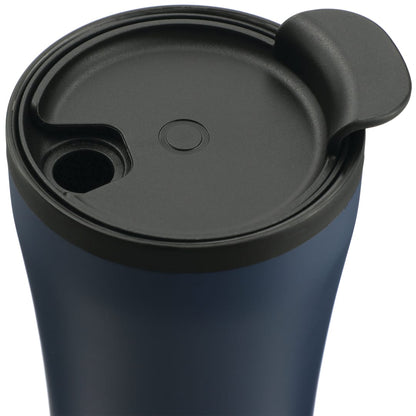 Front View of Black Valhalla 16oz Tumbler With Plastic Inner