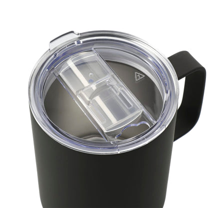 Front View of Black Rover 14oz Vacuum Insulated Camp Mug