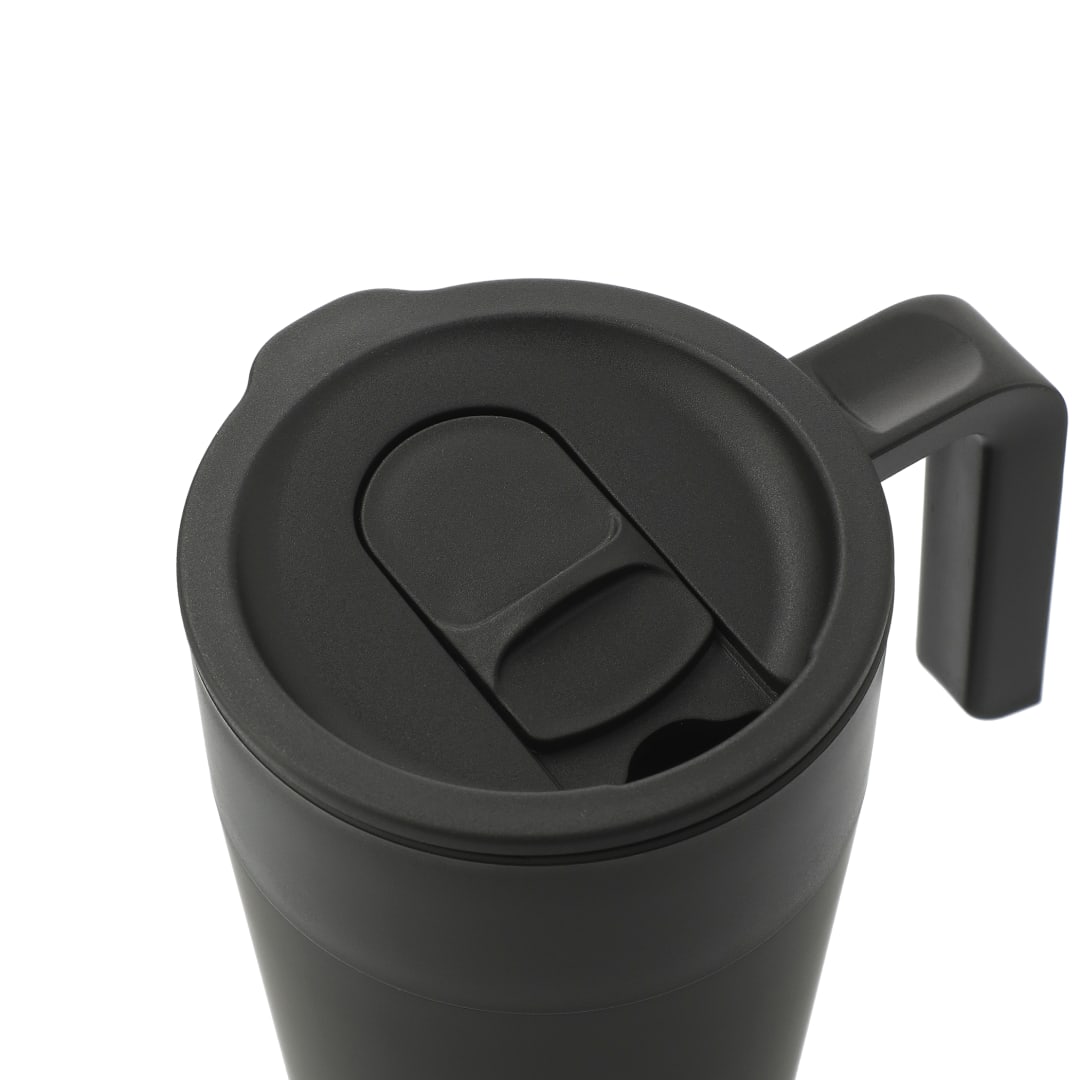 Front View of Black Sigrid 16oz ECO Mug with Recycled Plastic