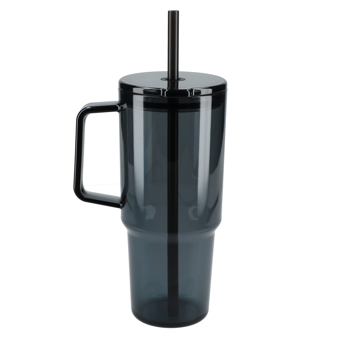 Front View of Black Lucien Recycled Acrylic Travel Mug 40oz