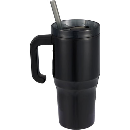 Front View of Black Thor 20 oz Eco-Friendly Straw Mug