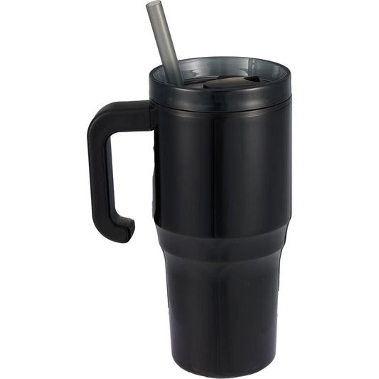 Front View of Black Thor 20 oz Eco-Friendly Straw Mug