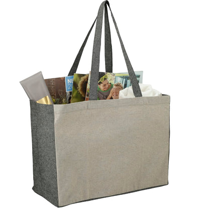Recycled Cotton Contrast Side Shopper Tote