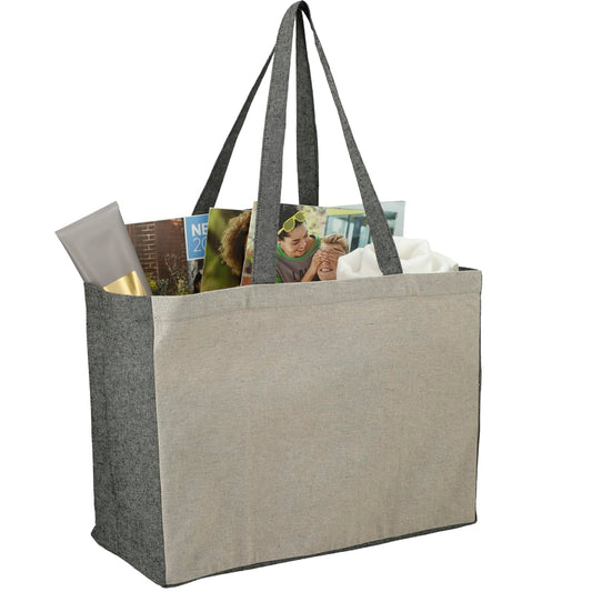 Recycled Cotton Contrast Side Shopper Tote