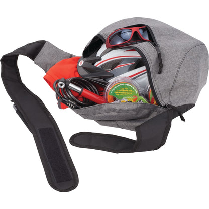 Front View of Gray Brooklyn Deluxe Sling Backpack