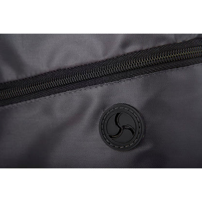 Front View of Black Robin Drawstring Bag